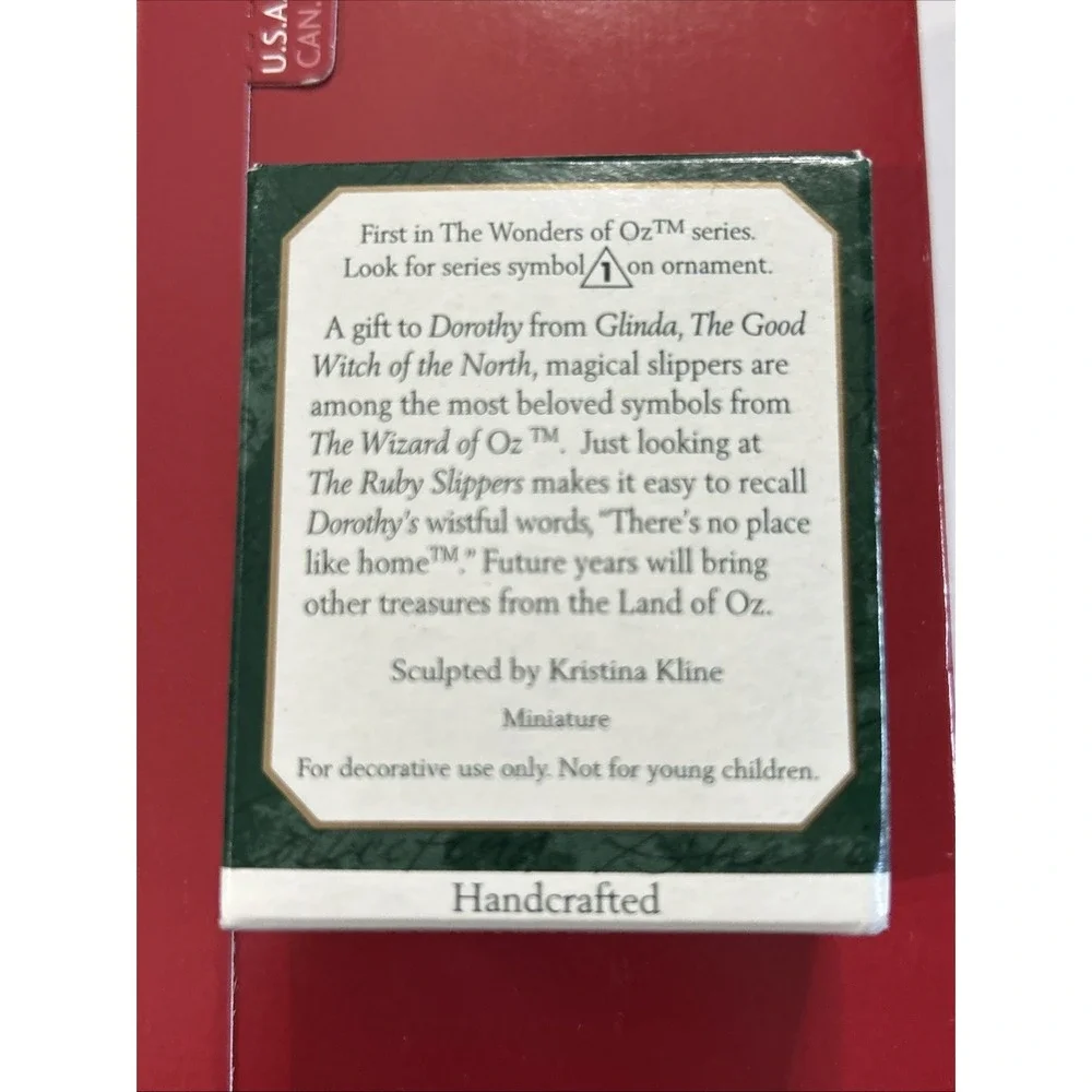 Hallmark Keepsake Ornament Dorothy's Ruby Slippers The Wonders Of Oz #1 1998 Vtg